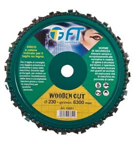WOODEN CUT DISC WITH CHAIN BLADE 115 mm